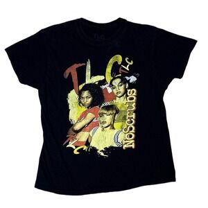 TLC No Scrubs Graphic Tee Shirt Womens Small Black Good 90s R&B Music Merch